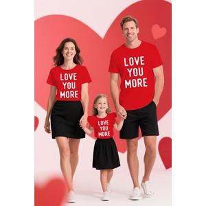 NEWKA Family Valentines Shirts Couples Matching Valentine T-Shirt Love You More Mommy and Me Tee Tops