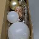 Vercraft 104 Pcs Christmas Tree Decorations Set, Shatterproof Christmas Ball Ornaments Poinsettia Decorations Ribbon Tree Topper for Xmas Holiday Wedding Party(Gold)