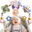 Adjustable Baby Stroller Arch Toys - Car Seat Toys Play Arch Crib Bassinet Toy Activity Arch with Fascinating Toy for Stimulating Baby's Senses Developing Motor Skills Infants Toddlers Gifts