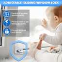 5 Pack Window Locks, Diecast Durable Design, Compatible with Horizontal and Vertical Window, Fit 1/16 inch(0.16cm) up to 1-3/16 Inch Short Version Wide Rail Easy Installation Enhanced Safety