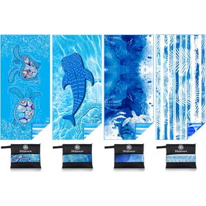 Widdonen Lightweight Thin Microfiber Beach Towel Sand Free Quick Dry Absorbent Compact Soft Pool Swim Travel Towels Extra Large Oversized Beach Accessories Packable Essentials Stuff Gifts for Adult