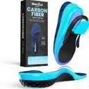 Hike Support Insoles - Welnove Carbon Fiber Insoles -Shoe Insert for Hiking Ourdoor Sport - Rigid Support for Turf Toe,Foot Fractures,Hallux Rigidus,Hiking Boots Inserts for Men Women-L