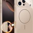 TOBOVON Magnetic for iPhone 16 Pro Case with Camera Lens Protector, Compatible with MagSafe, Camera Control Button, Slim Shockproof Phone Cover for iPhone16 Pro, Gold