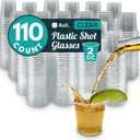 Reli. (110 Count 2 oz Plastic Shot Glasses Disposable | Clear Jello Shot Cups | Mini Plastic Cups for Party, Sauces, Samples | BPA Free, Shatterproof, 1oz Mini Glasses Disposable