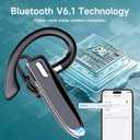 Bluetooth Earpiece Single Ear Business Earbuds with Bluetooth 6.1,Bluetooth Headset for 100H Standby Time,800mAh Battery,Wireless Headset with Mic,Bluetooth Headset for Driving,Work,Trucker,Office