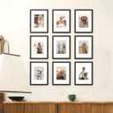 9x12 Picture Frame Sef of 10, Display Pictures 6x8 with Mat or 9 x 12 Without Mat, Photo Frame Collage for Wall Gallery Decor, Wall Mounted, Black