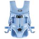 PetBonus Pet Front Dog Carrier Backpacks, Adjustable Dog Backpack Carrier, Legs Out Easy-fit Dog Chest Carrier for Medium Small Dogs, Hands Free Dog Front Carrier for Hiking, Cycling (Light Blue, M)