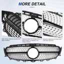 Front Grill Grille for W213 Mercedes Benz W213 E250 E350 E400 2017-2020 Sivler Diamond Front Bumper Grill Direct Fit Replacement ABS Plastic No Modification Required