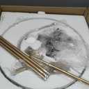 Gold Glass Drum Chandelier, 4-Light Modern Hammered Ripple Glass Chandelier, 16.9"W × 67.5"H