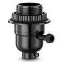 3 Way Light Socket with Lamp Shade Ring, E26 Lamp Socket Replacement with Switch, Turn Knob for Low-Medium-High Light Settings, Lamp Bulb Holder for Table and Floor Lamp, Lamp Parts, UL Listed