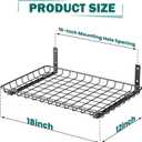 EVERHANGER Garage Wall Shelves 12x18 Inch, Wall Mounted Storage Shelf, Metal Shelf Rack, Heavy-Duty Shelf Organizer 2 Pack, Black, 18X 12inch
