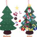 Felt Christmas Tree for Kids Wall, DIY Felt Christmas Tree for Toddlers Set with 28 Ornaments, Kid Christmas Decorations for Wall Hanging Xmas Gifts (Multicolor)