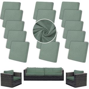 Outdoor Cushion Covers Set,14PCS Patio Furniture Couch Seat Slipcovers, Replacement for Sofa Sectional Chair(Cover，Only)