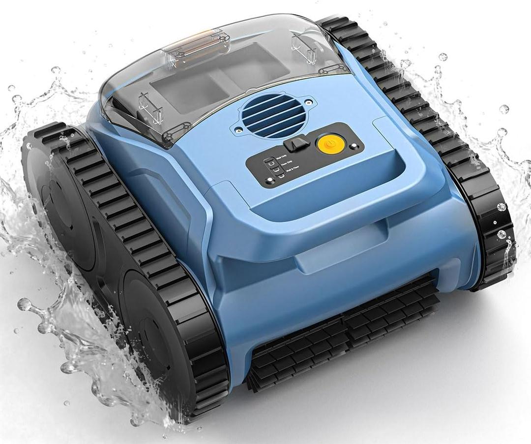 Pool Vacuum,Seauto SAT20 Pro Robotic Pool Cleaner for Inground Pools, AI Sonar Smart Navigation, Cordless, 180-Mins Battery Life, Blue (Pastel Blue)