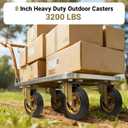 Nefish 8 Inch Outdoor Heavy Duty Caster, Large Castors Wheels Set of 4 with Brake, Durable Industrial Grade Casters 3200 LBS, 360 Degree Plate Swivel Castor Wheels for Cart, Workbench, Machine