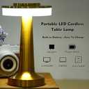 Riakrum 8 Pcs Gold LED Portable Cordless Table Lamp Bulk with Touch Sensor 3 Color Stepless Dimming Rechargeable Battery up to 15 Hours Cordless Table Light Wireless Lamp Wedding Home
