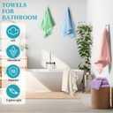 Mixweer 16 Pieces Bath Towels Set Quick Dry Towel Set for Bathroom Included 4 Bath Towels 4 Hand Towel and 8 Washcloths Absorbent Bathing Coral Velvet Washcloth for Shower Spa Hotel (Macaron Color)
