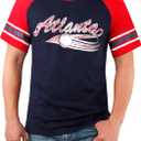 Mens City Baseball Fans Athletic Crew Neck Tee Raglan Tee T-Shirts - Navy & Red (XL)