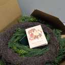 26 inch Large Norfolk Pine Wreath for Front Door with Lights, Artificial Norfolk Christmas PineWreath for Table Wall Window Indoor Outdoor Christmas Decoration