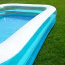 Kids Splash Pool Inflatable 120x72 Inch Rectangular, Extra Large BPA-Free PVC Family Pool ASTM Certified with Easy Drain for Ages 3-12, Thickened Anti-Burst Backyard Summer Pool