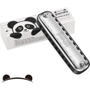 Focusound Panda Harmonica for Kids, Diatonic Key of C, Smooth Rounded Edges