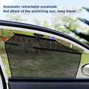 Fydun Universal Car Sun Shade - Automatic Lifting Telescopic Curtains for Sun Glare and Heat Blocking (Back Left)
