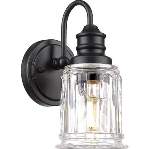 Black Semi Flush Mount Ceiling Light, Small Hallway Light Fixture, Vintage Close to Ceiling Light Fixture for Bathroom, Entryway, Foyer,