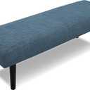 Stretch Bench Cover, Seat Covers, Bench Cushions Cover, Printed Seat Protector, Washable Slipcover, Rectangle for Dining Room, Living Room, Kitchen (Leaf Blue) 2 pack
