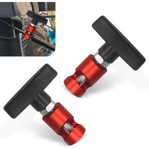 2PCS Car Hood Prop Rod, Support Rod Retainer, Multi-Purpose Spark Plug Gap Caliper Tools, Metal Vehicle Hood Strut Clamp, Universal Snap-on Automotive Support Lift Accessories, 2 Pack (Red)