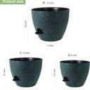 WSMKSZ 12/10/9 inch Large Self Watering Pots, Planter, Plant Pots with Mesh Drainage Holes for Indoor Outdoor Garden Plants, Plastic Flower Pots with Deep Reservoir, Black with Green Speckles