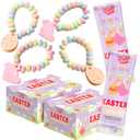 60 Pack Easter Candy Bracelets - Individually Wrapped Holiday Themed Bunny & Egg Bracelets Strawberry And Tutti Frutti Delicious Candys - Bulk Candys Great Use, For Kids, Party Favor, Classrooms, Goodie Bags