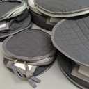 Fine China Storage - Set of 4 Quilted Cases for Dinnerware Storage. Sizes: 12" - 10" - 8" and 7" Wide - Gray - 48 Felt Plate Separators Included