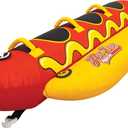 Airhead Hot Dog Towable | Multiple Models, Tube for Boating and Water Sports, Neoprene Seat Pads, Double-Stitched Full Nylon Cover, and Boston Valve for Convenient Inflating & Deflating