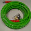 PWACCS Pressure Washer Hose, 25 FT 3/8" Quick Connect Power Washer Hoses Kink Resistant for Cold/Hot Water, Steel Wire Braided Pressure Hose, M22 14 Fittings, 4000 PSI