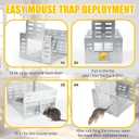 Humane Rodent Trap for Indoor & Outdoor Use - Automatic Multi-Catch Metal Cage with Dual One-Way Doors, Reusable Safe Trap for Mice, Chipmunks & Small Animals