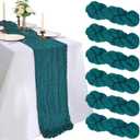 6 Pack 10FT Teal Cheesecloth Table Runner 120 Inch Long Gauze Rustic Boho Cheese Cloth Table Runner Sheer Fabric for Easter Wedding Party Birthday Bridal Baby Shower Spring Home Decor