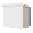 NUTRO CHILL Blackout Window Blinds Cordless, Spring System Window Shades with UV Protection Thermal Insulated Linen Fabric, Roller Blinds for Home Office(34''x72'', White)