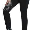 baleaf Women's Snow Pants Winter Thick Insulated Waterproof Fleece Lined Leggings Ski Hiking Outdoor Cold Weather Gear (Large, Black)