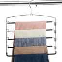 FeeraHozer Pants Hangers Non Slip 3 Pack Space Saving Hangers Multi-Layer Swing Arm Pants Hanger Stainless Steel Space Saver Hanger Closet Storage Organizer for Jeans Trouser Slacks Clothes (Black)