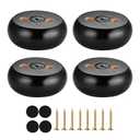 Michanco 30MM Furniture Legs 1 Inch Set of 4,Round Short Replacement Wood Bun Feet for Couch Sofa Ottoman Screw in Black