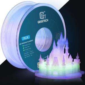 Geeetech 3D Printer Filament,Luminous Multicolor PLA Filament 1.75mm,Glow in The Dark PLA Gradient Color 1kg (2.2lbs) Spool, Dimensional Accuracy +/- 0.02 mm, Fit Most 3D Printers
