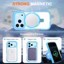 for iPhone 17 Pro Max Case with Magnetic Invisible Stand [Compatible with MagSafe] Military Drop Protection Shockproof Slim Translucent Skin-Touch Case Cover Light Blue