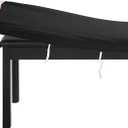 BUYUE Luxury 2-Person Piano Bench Cover, (27.7"- 37") Lx (12"- 16") W Stretch Jacquard Washable Rectangle Footstool Slipcover (M, Black)