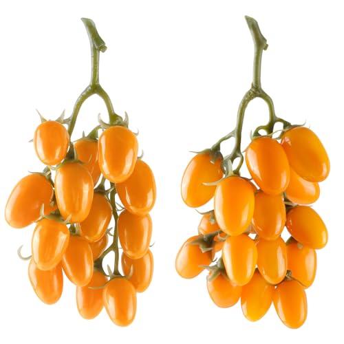 Artificial Tomato String, 4 Pack Simulation Artificial Lifelike Fake Fruits Vegetable Photography Props Home Kitchen Harvest Decoration (Yellow Tomato, 4pcs)