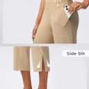 Capri Pants for Women Wide Leg Yoga Capris with Pockets Stretch High Waist Crop Pants Loose Travel (XL)