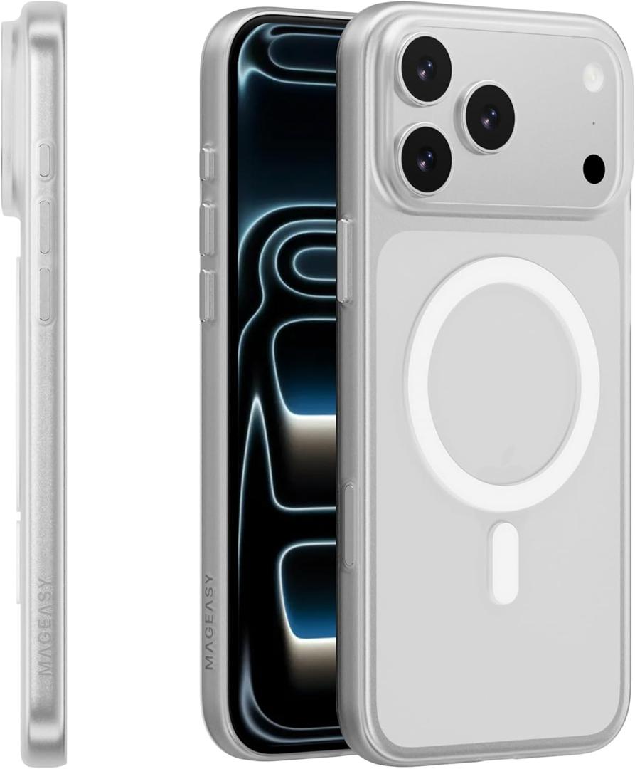 MAGEASY Compatible with iPhone 17 Pro Max 6.9" Thin Case - Super Lightweight, 0.7mm Ultra Thin, Compatible with MagSafe, Anti-Fingerprint - Lyte M (Translucent)