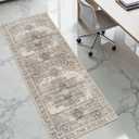 RUUGME Washable 2x5 Runner Rugs - Large Boho Rugs for Living Room Stain Resistant Carpet Vintage Tribal Rugs for Bedroom Kitchen Bathroom Non Slip Backing Home Decor Floor Decoration Mat 2X6 Beige