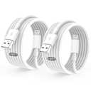 2PACK for iPhone Charger 10FT,Long Lightning Charging Cable,for Apple Certified Cord for iPhone 14/13/12/11 Pro/X/Xs Max/XR/8 Plus/7/6s/SE/5c/5s,for iPad Air/Mini USB Charge 10Foot (White)