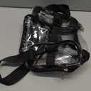 Transparent Plastic Double Clear Lunch Box top handle with adjustable-strap Tote bag for Work School Stadium Concert see through, Black