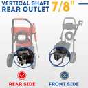 TOOLCY 7/8" Shaft Vertical Pressure Washer Pump - Rear Inlet/Outlet Max 3100 PSI @ 2.5 GPM OEM & Power Washer Pump for Gas Washer, Replacement for Simpson, Honda etc